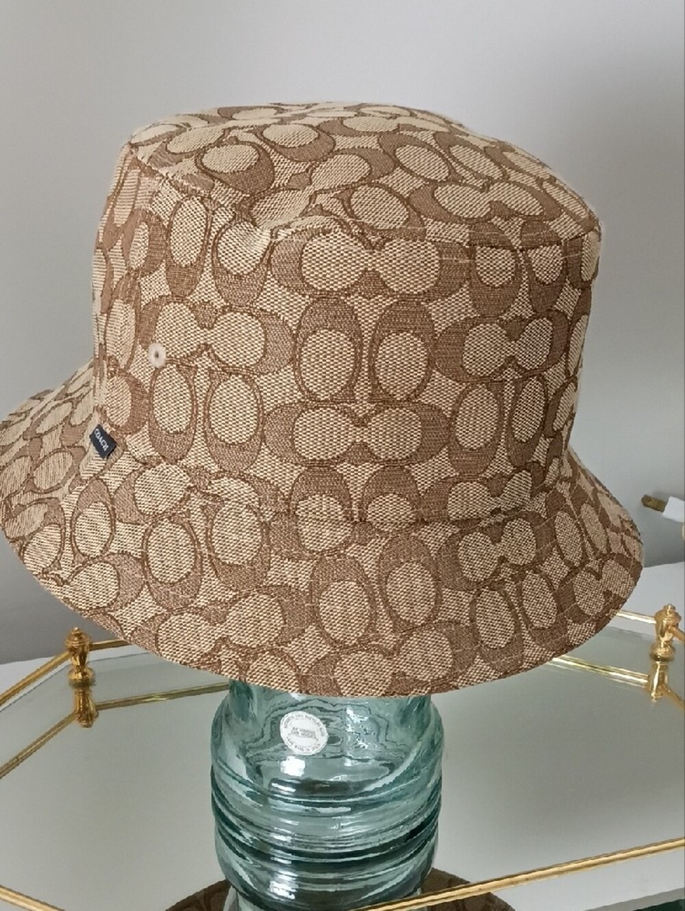 Coach Beige and Tan Signature Bucket Hat - Picture 3 of 4